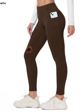 Fleece Lined Leggings with Pockets Thermal Winter Tights